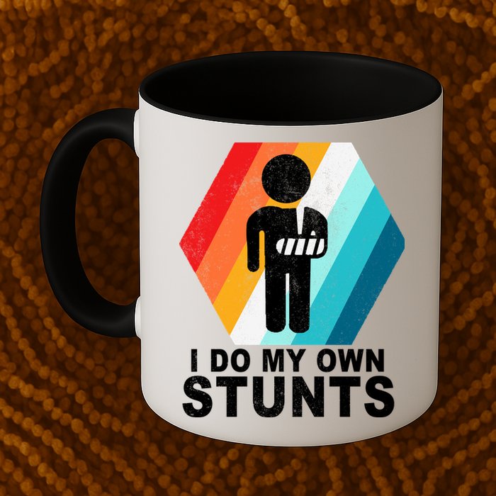 I Do My Own Stunts Retro Funny Meme Mug