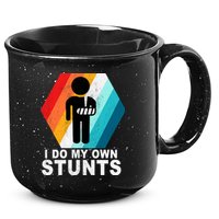 I Do My Own Stunts Retro Funny Meme 15oz Campfire Ceramic Mug