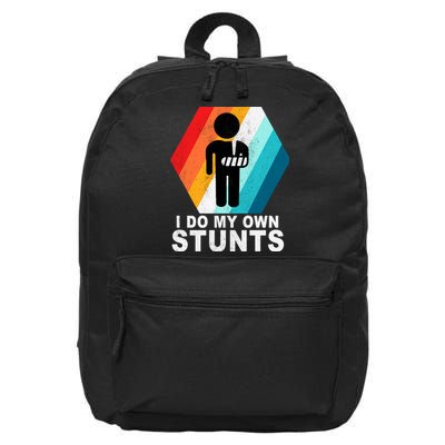 I Do My Own Stunts Retro Funny Meme 16 in Basic Backpack
