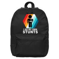 I Do My Own Stunts Retro Funny Meme 16 in Basic Backpack