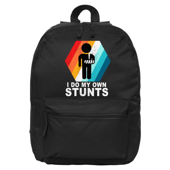 I Do My Own Stunts Retro Funny Meme 16 in Basic Backpack