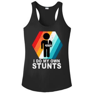 I Do My Own Stunts Retro Funny Meme Ladies PosiCharge Competitor Racerback Tank