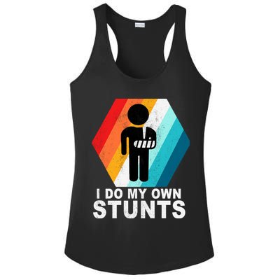 I Do My Own Stunts Retro Funny Meme Ladies PosiCharge Competitor Racerback Tank