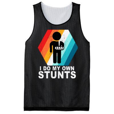 I Do My Own Stunts Retro Funny Meme Mesh Reversible Basketball Jersey Tank