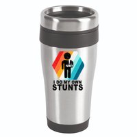I Do My Own Stunts Retro Funny Meme 16oz Travel Tumbler