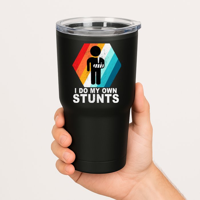 I Do My Own Stunts Retro Funny Meme Tumbler