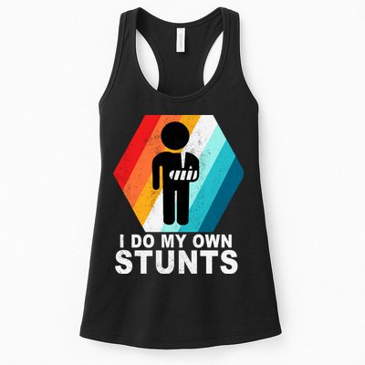 I Do My Own Stunts Retro Funny Meme Womens Tank Top