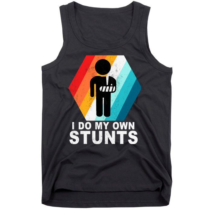 I Do My Own Stunts Retro Funny Meme Tank Top