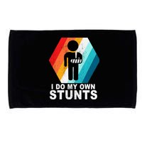 I Do My Own Stunts Retro Funny Meme Microfiber Hand Towel