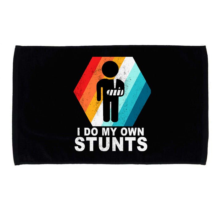 I Do My Own Stunts Retro Funny Meme Microfiber Hand Towel