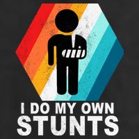 I Do My Own Stunts Retro Funny Meme Microfiber Hand Towel