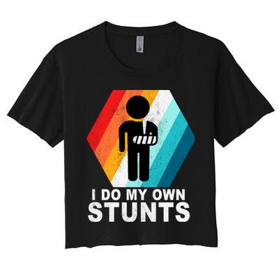 I Do My Own Stunts Retro Funny Meme Crop Top