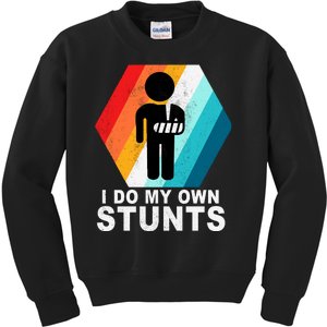 I Do My Own Stunts Retro Funny Meme Kids Sweatshirt