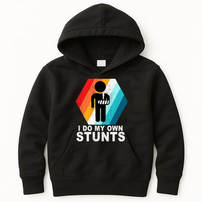 I Do My Own Stunts Retro Funny Meme Kids Hoodie