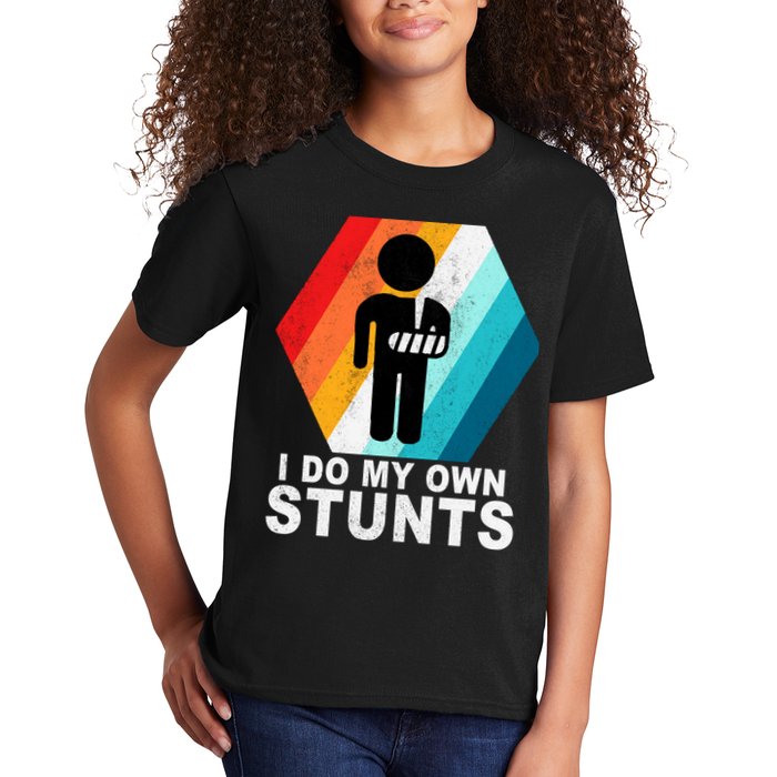 I Do My Own Stunts Retro Funny Meme Kids T-Shirt