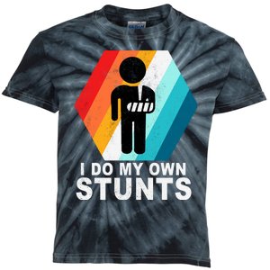 I Do My Own Stunts Retro Funny Meme Kids Tie-Dye T-Shirt