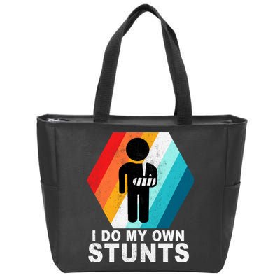 I Do My Own Stunts Retro Funny Meme Zip Tote Bag