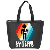 I Do My Own Stunts Retro Funny Meme Zip Tote Bag