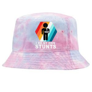 I Do My Own Stunts Retro Funny Meme Tie-Dyed Bucket Hat