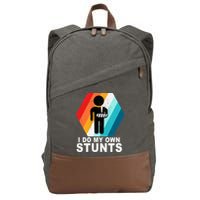 I Do My Own Stunts Retro Funny Meme Cotton Canvas Backpack