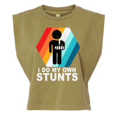 I Do My Own Stunts Retro Funny Meme Garment-Dyed Women's Muscle Tee