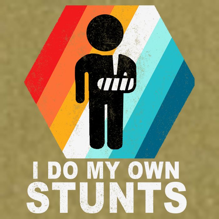 I Do My Own Stunts Retro Funny Meme Garment-Dyed Women's Muscle Tee