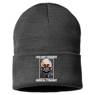 I Do Not Consent Medical Tyranny Anti Dr Fauci Vaccine Sustainable Knit Beanie
