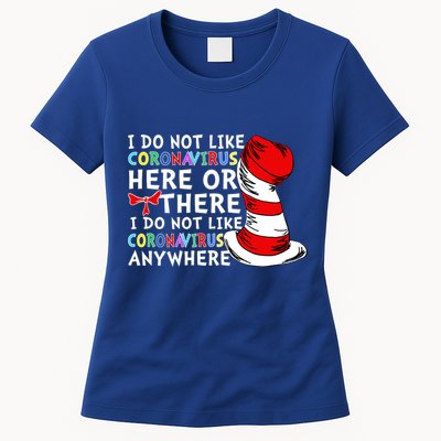 I Do Not Like Corona-Virus Here or There Do Not Like Anywhere Womens T-Shirt