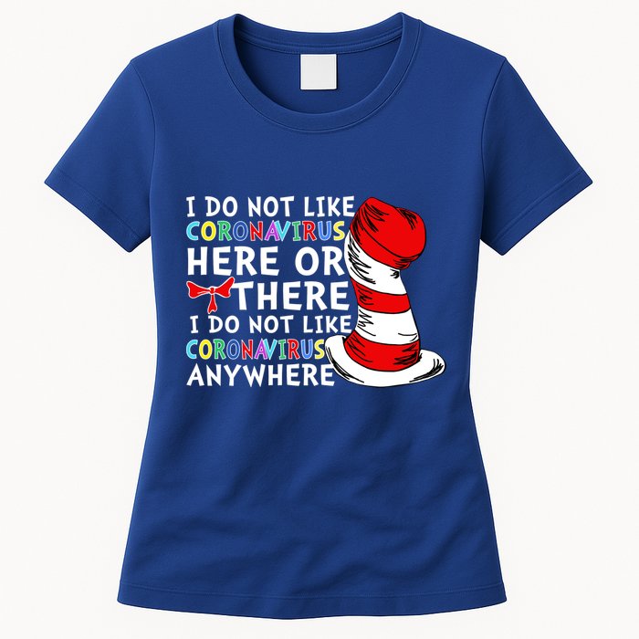 I Do Not Like Corona-Virus Here or There Do Not Like Anywhere Womens T-Shirt