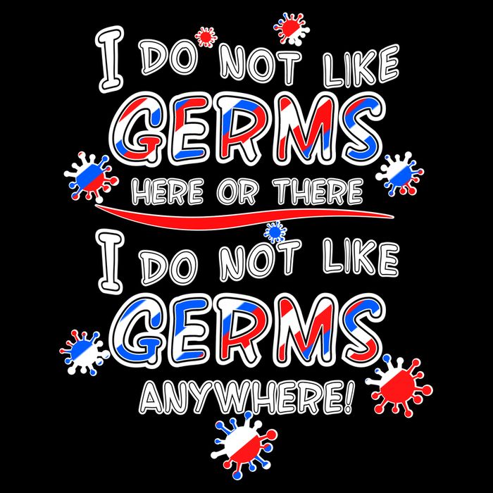 I Do Not Like Germs Here Or There Drawstring Bag