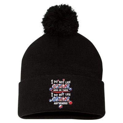 I Do Not Like Germs Here Or There Pom Pom 12in Knit Beanie