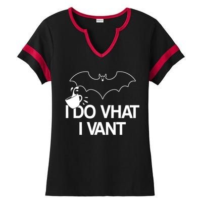 I Do What I Vant (Want) Funny Bat Vampire Ladies Halftime Notch Neck Tee