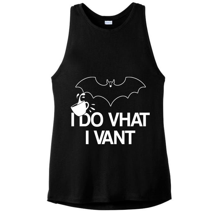 I Do What I Vant (Want) Funny Bat Vampire Ladies PosiCharge Tri-Blend Wicking Tank