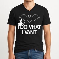 I Do What I Vant (Want) Funny Bat Vampire V-Neck T-Shirt