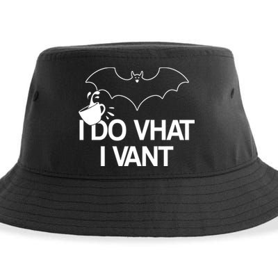 I Do What I Vant (Want) Funny Bat Vampire Sustainable Bucket Hat