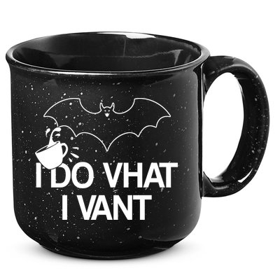 I Do What I Vant (Want) Funny Bat Vampire 15oz Campfire Ceramic Mug