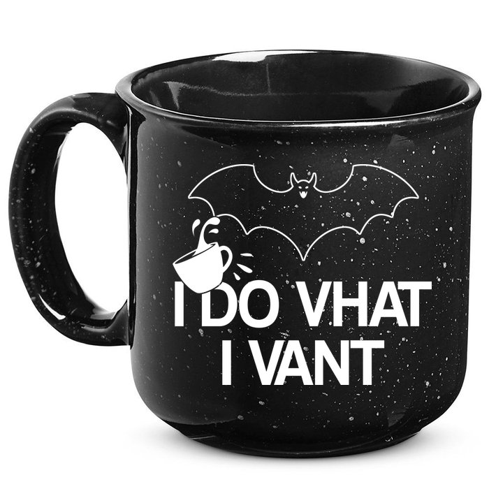 I Do What I Vant (Want) Funny Bat Vampire 15oz Campfire Ceramic Mug