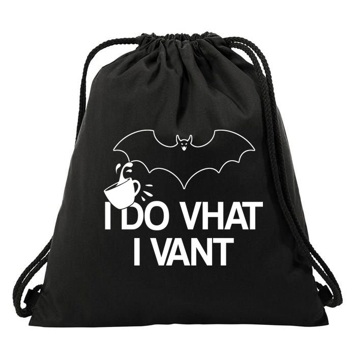 I Do What I Vant (Want) Funny Bat Vampire Drawstring Bag