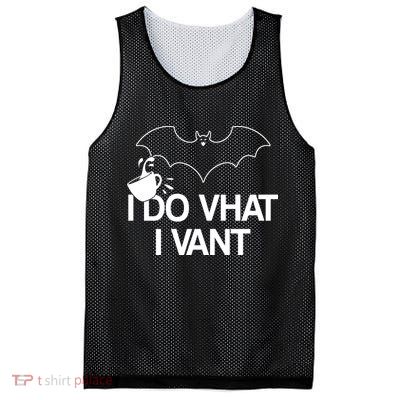 I Do What I Vant (Want) Funny Bat Vampire Mesh Reversible Basketball Jersey Tank