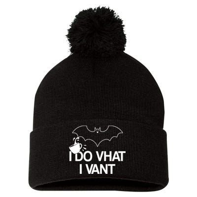 I Do What I Vant (Want) Funny Bat Vampire Pom Pom 12in Knit Beanie