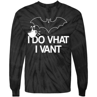 I Do What I Vant (Want) Funny Bat Vampire Tie-Dye Long Sleeve Shirt
