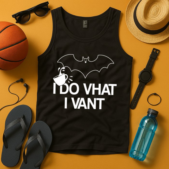 I Do What I Vant (Want) Funny Bat Vampire Tank Top