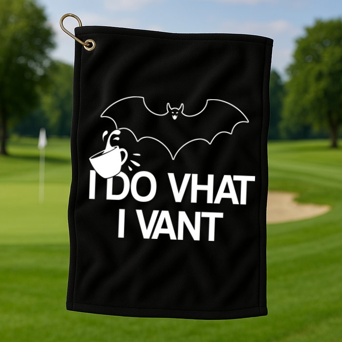 I Do What I Vant (Want) Funny Bat Vampire Golf Towel
