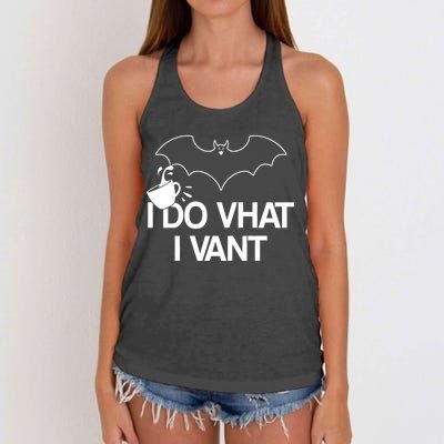 I Do What I Vant (Want) Funny Bat Vampire Women's Knotted Racerback Tank