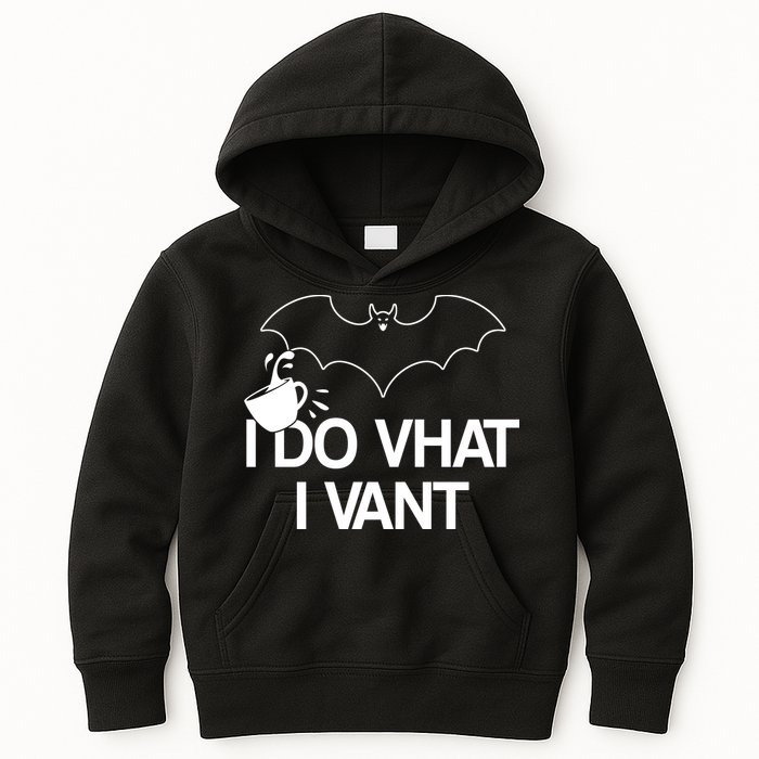 I Do What I Vant (Want) Funny Bat Vampire Kids Hoodie