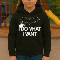 I Do What I Vant (Want) Funny Bat Vampire Kids Hoodie