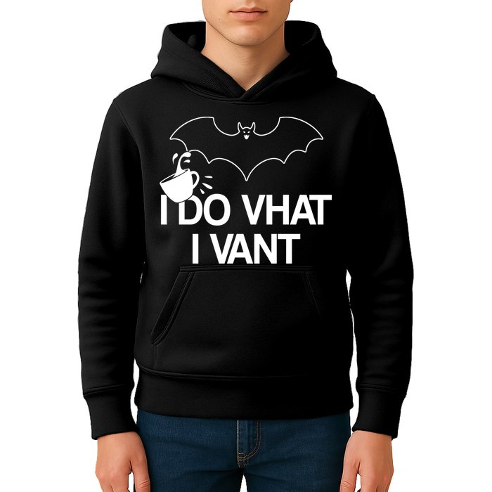I Do What I Vant (Want) Funny Bat Vampire Kids Hoodie