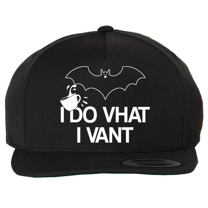 I Do What I Vant (Want) Funny Bat Vampire Wool Snapback Cap