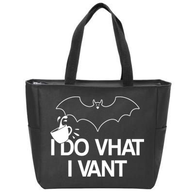 I Do What I Vant (Want) Funny Bat Vampire Zip Tote Bag