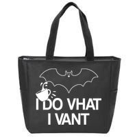 I Do What I Vant (Want) Funny Bat Vampire Zip Tote Bag